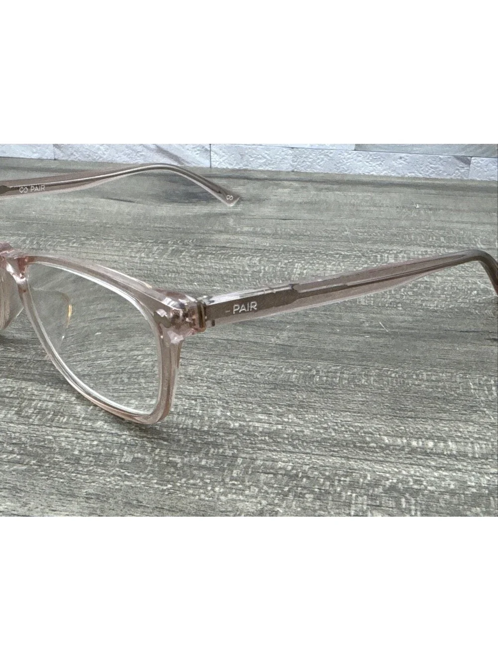Pair The Casper Clear Pink Rectangle 007 Eyeglasses Frames Only 52-17-140